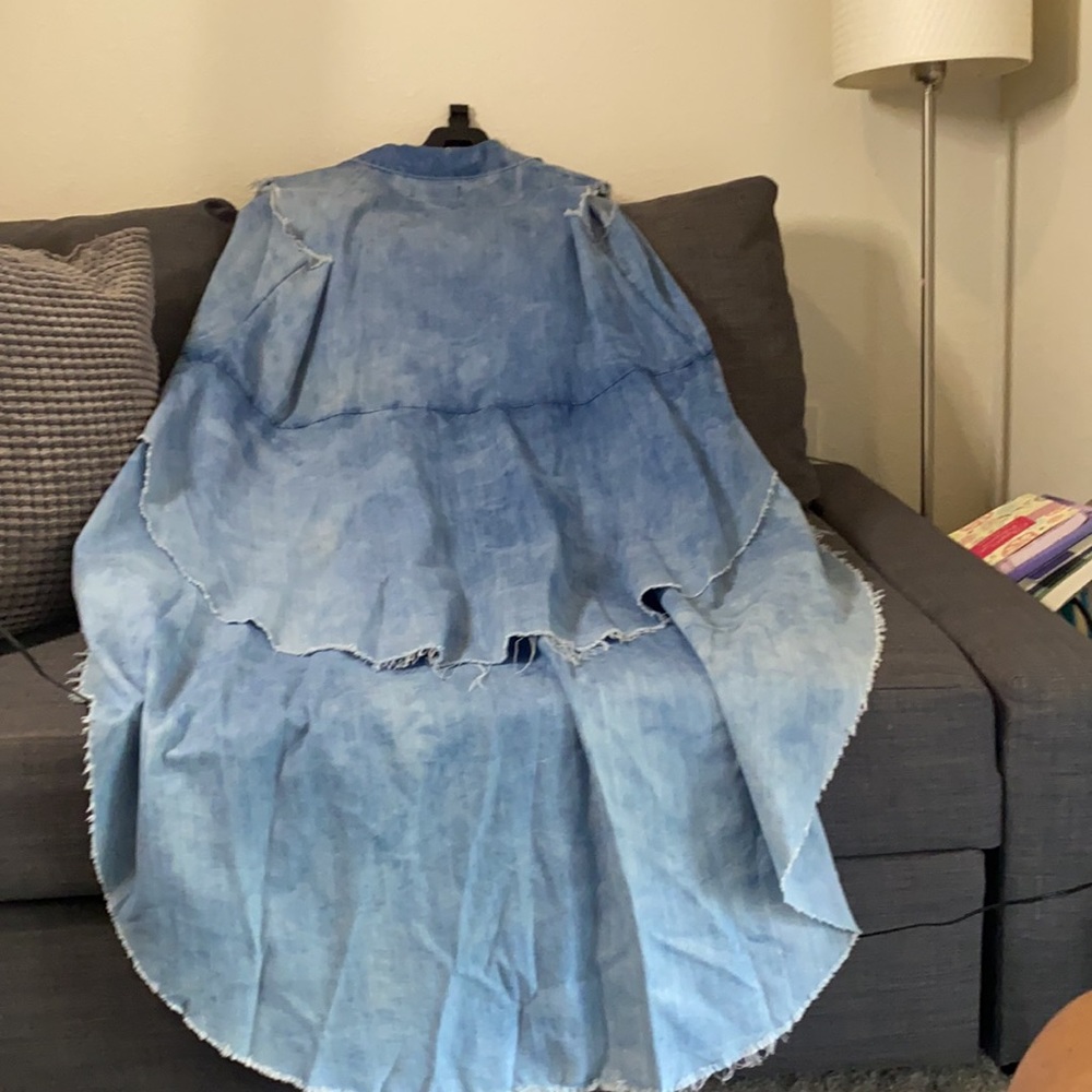 Denim high low blouse - Picture 2 of 4